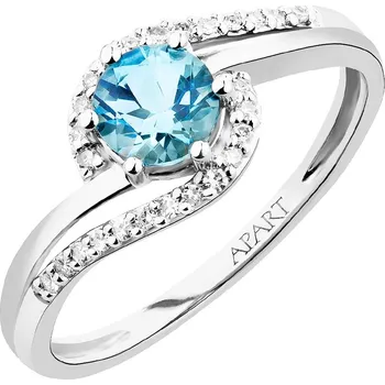 Prsten Prsten z bílého zlata s diamanty a topazem - ryzost 585 - 109.522