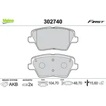 Sada brzdových destiček, vždy 4 kusy v sadě VALEO 302740