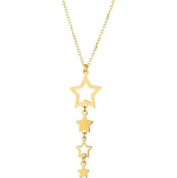 Náhrdelník Pozlacený stříbrný náhrdelník - hvězdy - AP531-3834