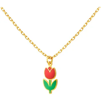 Náhrdelník Zlatý náhrdelník se smaltem, anker - květ - AP533-6139