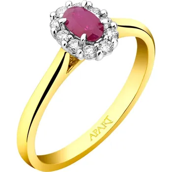 Prsten Prsten ze žlutého a bílého zlata s brilianty a rubínem - ryzost 585 - 110.490