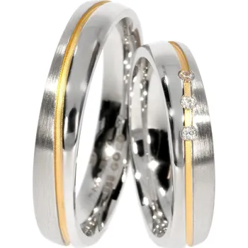 Prsten Zlatnictví Helios Zlaté snubní prsteny GO-RW-33 Kameny: Se Zirkony