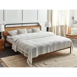 Deka krémová bílá 220 x 240 cm ručně tkané se střapci Beliani