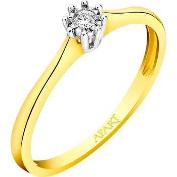 Prsten Prsten ze žlutého a bílého zlata s briliantem - 0,02 ct - ryzost 585 - 101.226