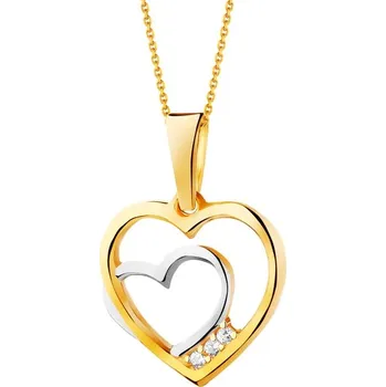 Přívěsek Zlatý přívěsek se zirkony - srdce - Z-506.02