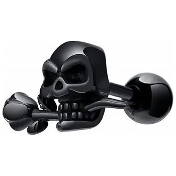 Náušnice Ocelová šroubovací náušnice Lebka s růží Černá, Typ Kus Impress Jewelry ES-403s1