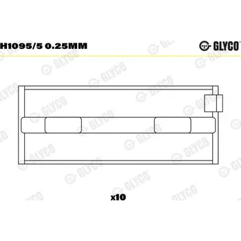 Kliková hřídel Hlavní ložiska klikového hřídele GLYCO H1095/5 0.25mm