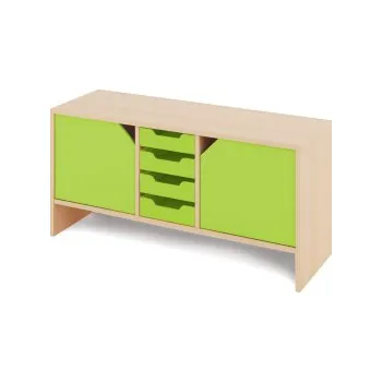 Zahradní úložný box Malá skříň s malými kartonovými kontejnery a dvířky KLASIKO Zelená