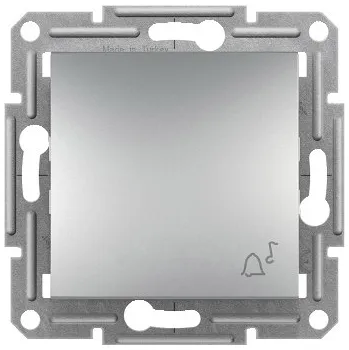 vypínač SCHNEIDER ELECTRIC ASFORA Ovládač tlačítkový, zvonek, řazení 1/0, bezšroubový, alu