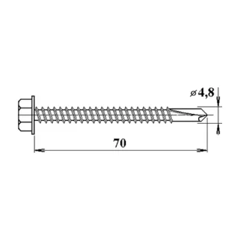 Šroub LANIT PLAST Šroub do železa TEX šestihranná hlava 4,8x70 mm