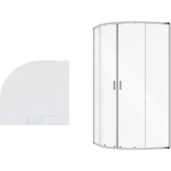 Besco Zarya čtvrtkruhový sprchový kout s vaničkou Axim, chrom Rozměr koutu: 80x80cm