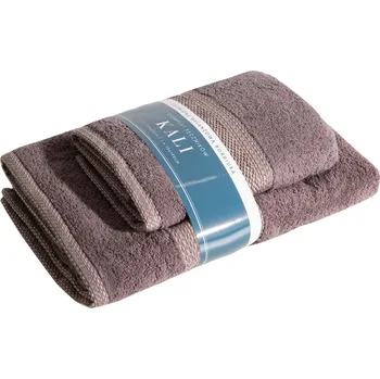 Ručník BAVLNĚNÝ RUČNÍK KALI SADA 1KS 50X90 CM, 1KS 70X140 CM HNĚDÁ