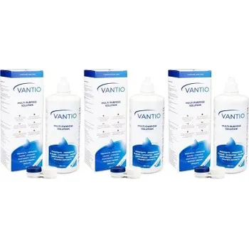 Kontaktní čočky Roztoky na kontaktní čočky Vantio Multi-Purpose 3 x 360 ml s pouzdry Vantio roztoky pro kontaktní čočky