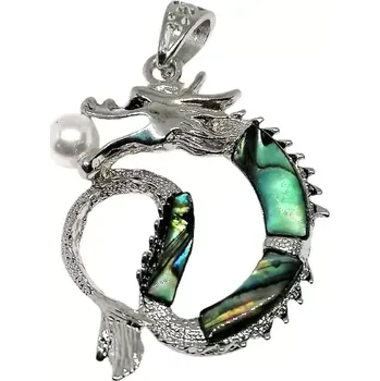 Přívěsek Přívěsek velký drak s perlou s mušlí Paua