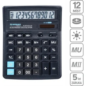Set školních potřeb DONAU TECH kancelářská kalkulačka DONAU TECH 4121, 12místná, černá