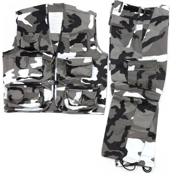 A.B. Dětský komplet kalhoty / bermudy a vesta maskovací souprava US Urban Metro Velikost: L (146-152cm)