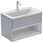 Ideal Standard Connect Air - Skříňka pod umyvadlo, 80x44x52 cm, lesklá světlá šedá/bílá mat E0827EQ
