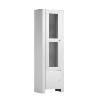 regál IDZ Vitrína AGAWA 1D 01, 50 cm Dub Hikora/Bílá