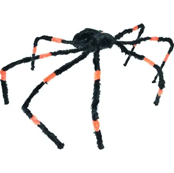 Party dekorace Velký pruhovaný pavouk s efekty, 50x100cm