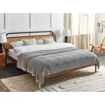 Deka černobílá bavlna geometrický vzor 220 x 240 cm přehoz na postel tradiční obývací pokoj ložnice Beliani