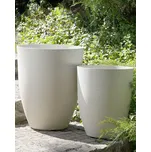 Květináč krémový bílý kámen Polyresin 35 x 35 x 42 cm vnitřní venkovní Beliani