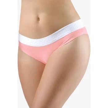 Kalhotky GINA dámské kalhotky bokové se širokým bokem, širší bok, s potiskem 16176P - starorůžová bílá - 38/40