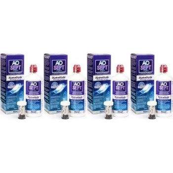 Roztok na kontaktní čočky Roztoky na kontaktní čočky AOSEPT PLUS s Hydraglyde 4 x 360 ml s pouzdry AOSEPT