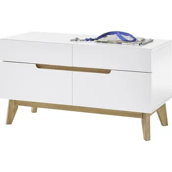 Komoda Lavice CERVO (Bílá + Dub)