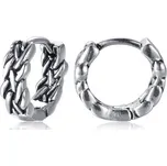 Ocelová Náušnice kroucený kruh 12mm Punk Braid Stříbrné, Typ Pár Impress Jewelry EH-321