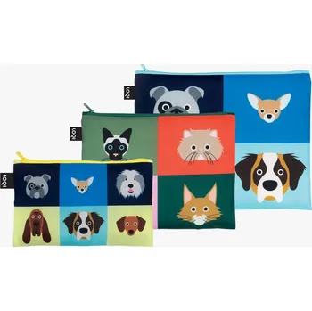 Kosmetická taška Taštičky na zip 3 ks LOQI STEPHEN CHEETHAM Dogs & Cats