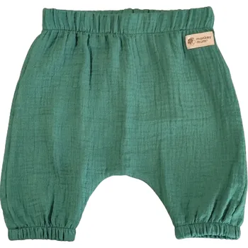 Mušelínové kraťásky Monkey Mum® - Tmavě zelené 86/92