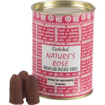 Vonná tyčinka Vonné kužely tekoucí dým Goloka Natures Růže 24ks (Tekoucí dým, kouřový vodopád.. Vhodné k relaxaci, pomáhá snižovat hladinu stresu, vytváří pohodovou atmosféru, antiseptický, očišťující prostor)