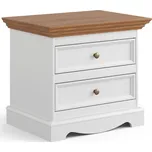 Massivo.cz Noční stolek Belluno Elegante, dekor bílá | zlatý dub, masiv, borovice
