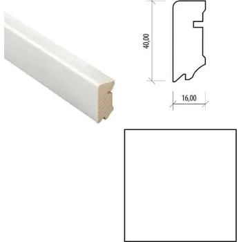 Podlahová lišta KPP – 630 UM Lakovaná obvodová lišta bílá RAL, 16x40x2500mm