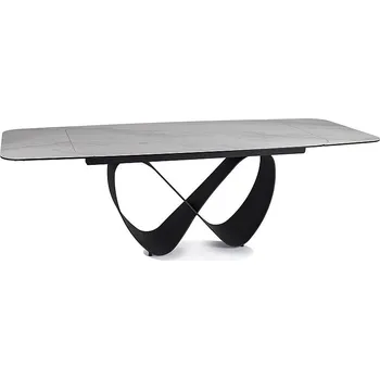 Jídelní stůl Jídelní stůl INFINITY CERAMIC, Nature Cloud bílý mat/Černý mat