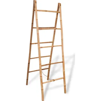 Držák na ručník Dvojitý žebřík na ručníky s 5 příčlemi 243714 50 x 160 cm bambus