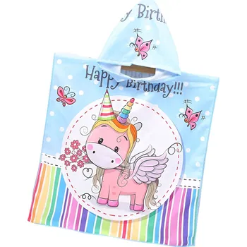 Girls Dětské pončo 60x120 cm - Šťastné narozeniny