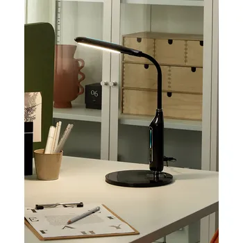 Lampička Stolní LED lampa černá stolní osvětlení lampa na čtení k počítači Nastavitelné rameno Stmívač Změna barevné teploty světla Beliani