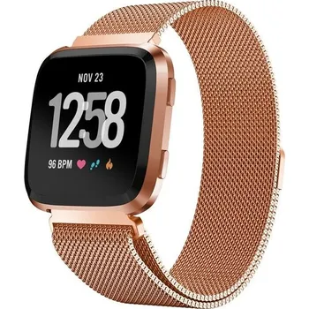 Ostatní příslušenství k chytrým hodinkám eses Milánský tah pro Fitbit Versa - Velikost L, růžovo zlatý