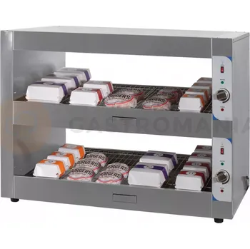 Barová židle Ohřívač na hamburgery, ohřevná vitrína, dvě police, 2 kW, 1200x600x900 mm | RESTO QUALITY, RQBINPP120
