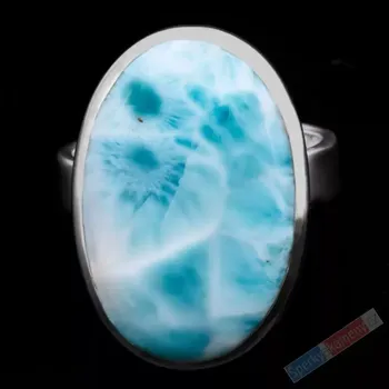 Prsten Stříbrný prsten (Ag 925/1000) s larimarem QA, vel. kamene cca 26 x 17 mm, RARITA (LR1219R)