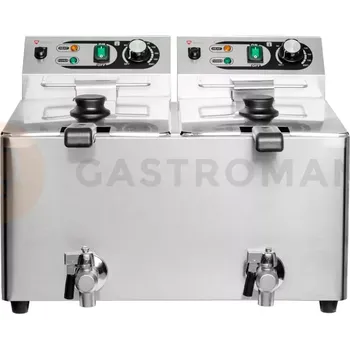 Stolní pila Dvojitá elektrická fritéza, s vypouštěcím kohoutkem, 2x 8 l, 2x 3 kW | RESTO QUALITY, RQF8LV2