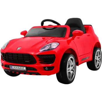 Dětské elektrovozidlo Ramiz Turbo-S bateriové auto pro děti Červené + Dálkové ovládání + Pomalý start + EVA kola + Rádio MP3