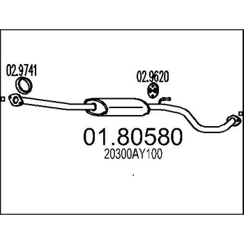 Tlumič výfuku Střední tlumič výfuku MTS 01.80580