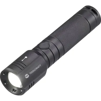 Svítilna TOOLCRAFT TO-7838451 SMD LED kapesní svítilna, nastavitelná, na baterii, 300 lm, 12 h, 121 g