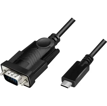 Elektrická zásuvka LogiLink sériový adaptér [1x USB 2.0 zástrčka C - 1x D-SUB zástrčka 9pólová] 1.2 m černá