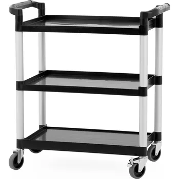 Hotové jídlo Číšnický vozík 3-policový z polypropylénu 1020x500x950 mm | TECHNICA, Silver Line