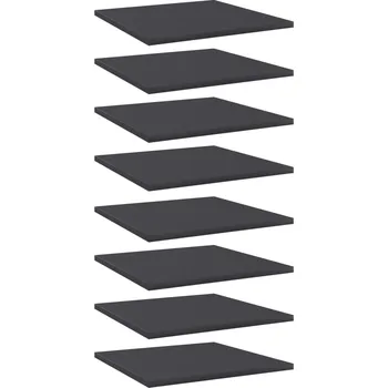 police Police na knihy 8 ks šedé 40 x 40 x 1,5 cm kompozitní dřevo Šedá 805175