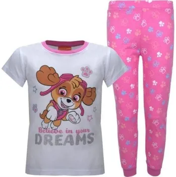 Chlapecké pyžamo PYŽAMO TLAPKOVÁ PATROLA Em 1410 bílo - malinové Velikost: 122-128