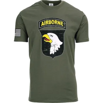 Pánské tričko FOSTEX Triko 101st AIRBORNE ZELENÉ XL ZELENÁ - OLIV